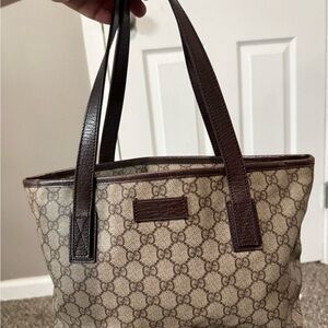 Gucci Beige and Brown Signature Tote